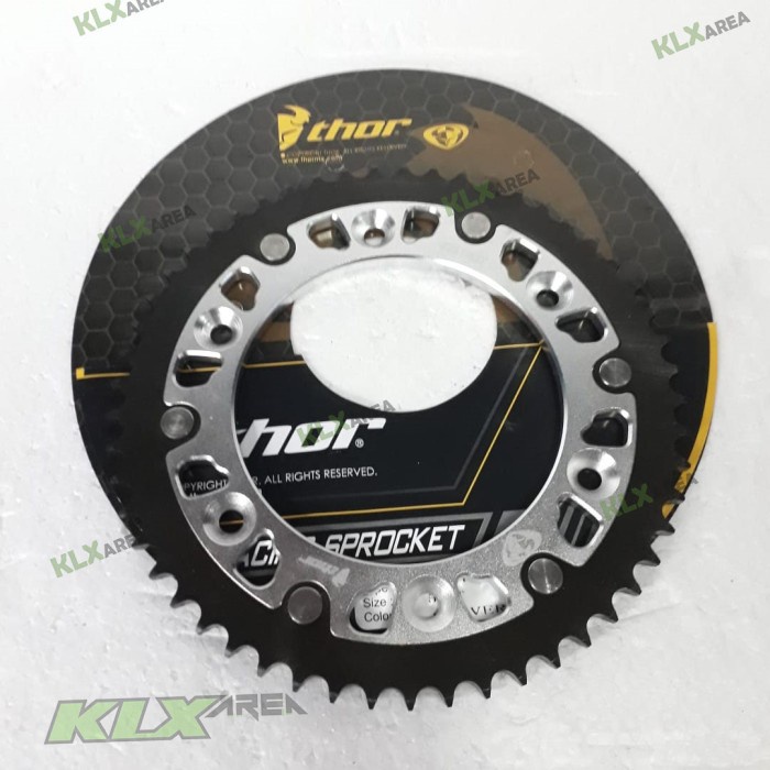 Gear belakang Crf 150L cnc THOR 52T - 56T silver