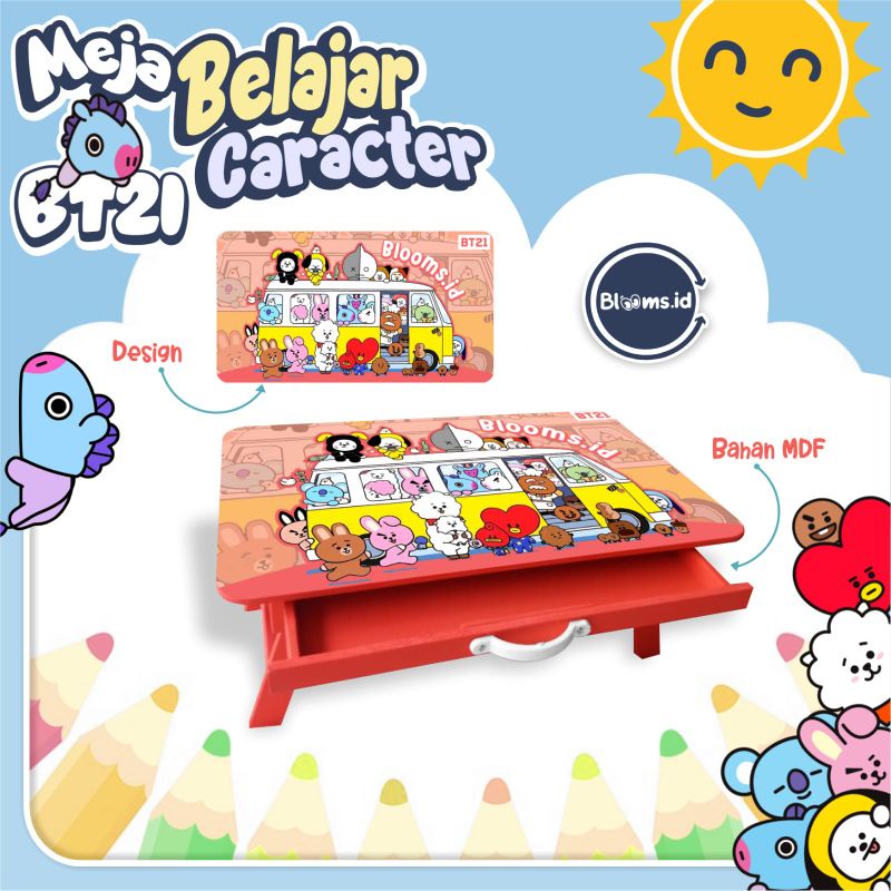Meja Belajar Karakter BT21 By Blooms.id