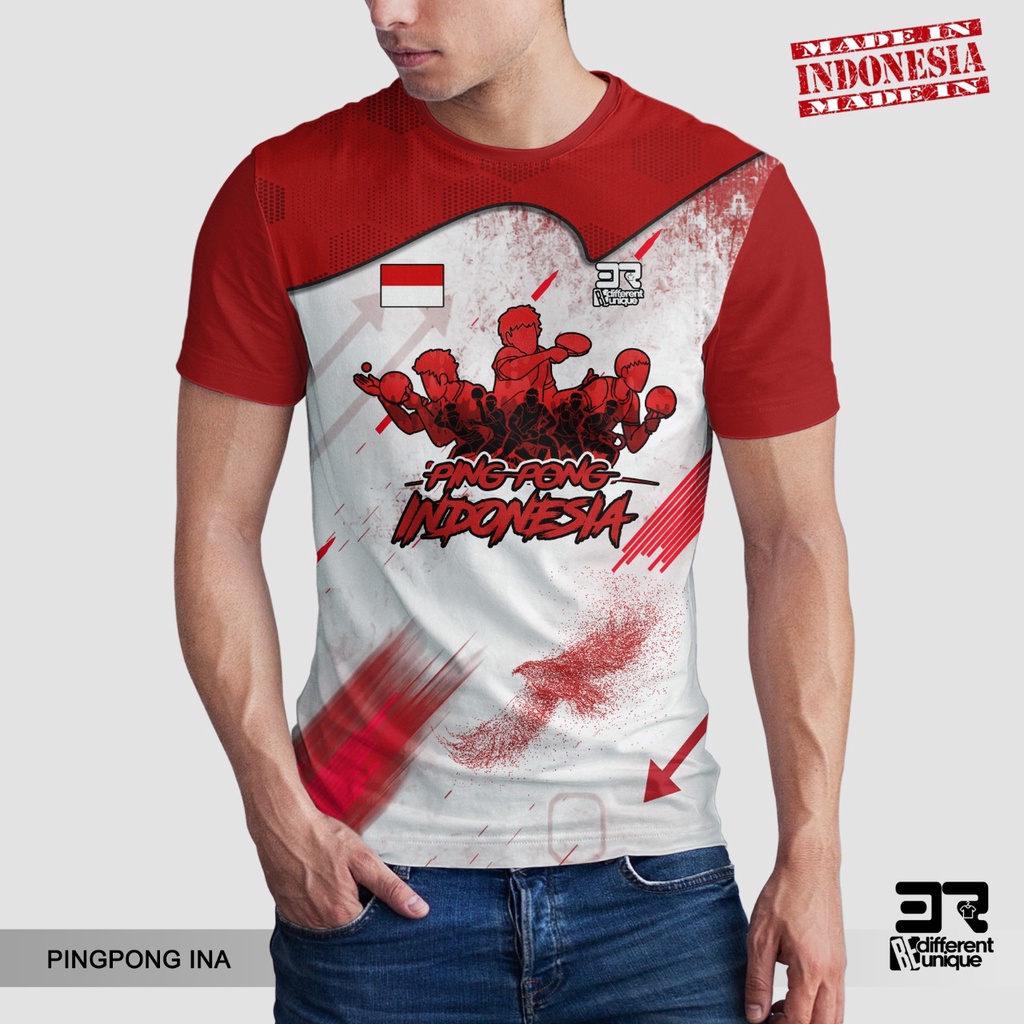 [ COD ] KAOS PRINTING GAMBAR TENIS MEJA PINGPONG INA  - BAJU DISTRO ORIGINAL MOTIF OLAHRAGA OLAH RAG