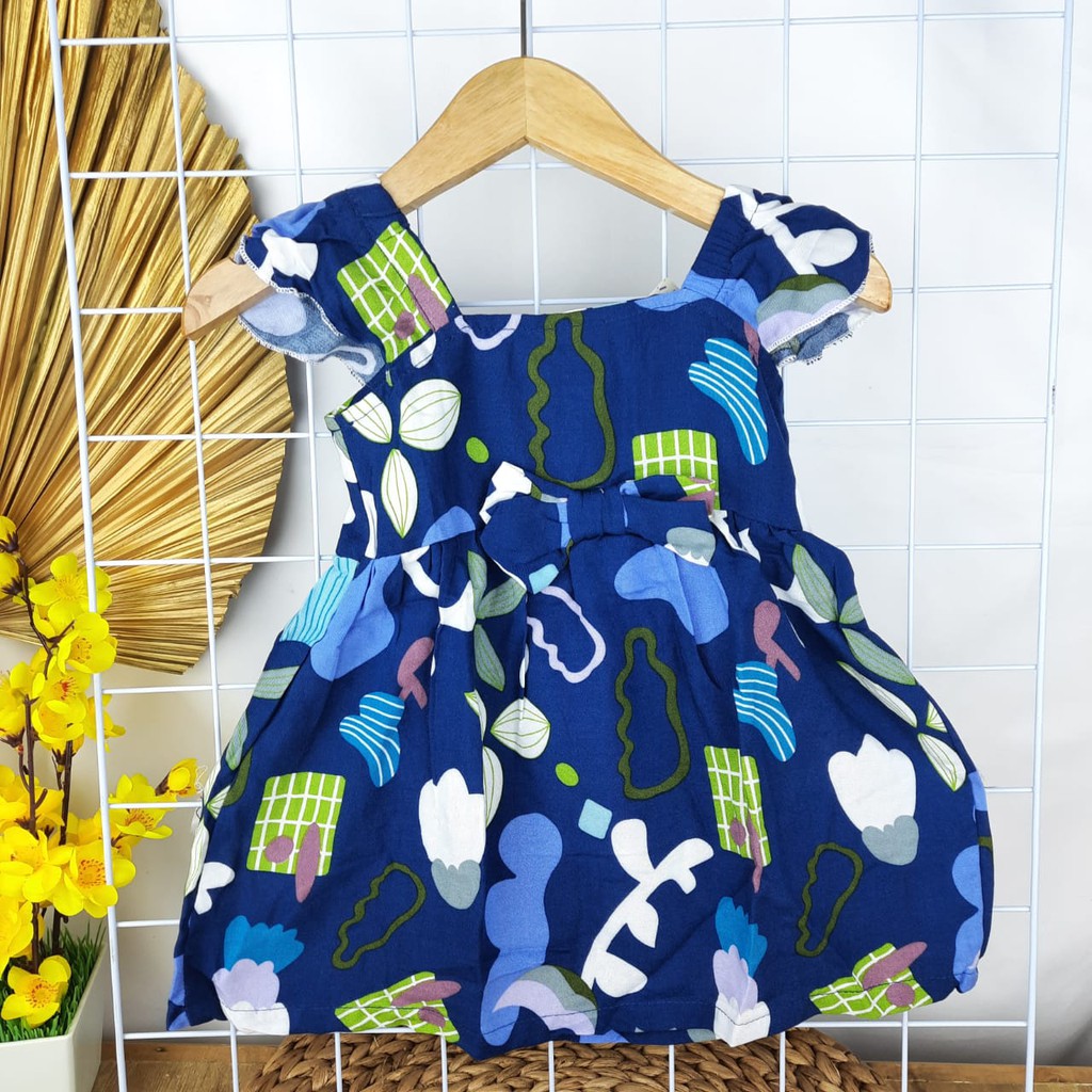 DRESS BONET 6-24 BULAN ANAK PEREMPUAN FREE BANDANA