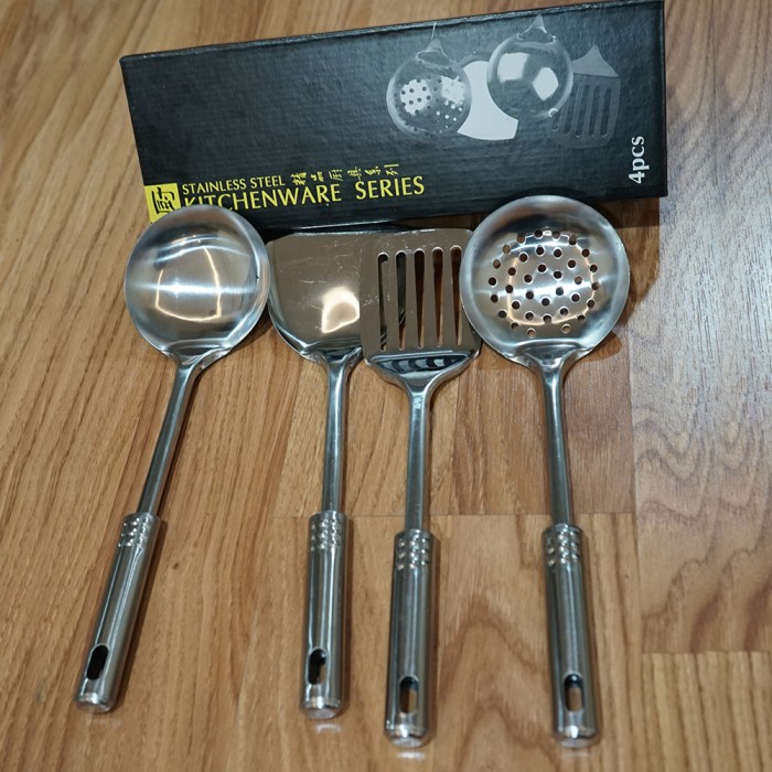 

SPATULA SET 4 in 1 STAINLESS STEEL / Kitchen Tool Set 4 Pcs Stainless