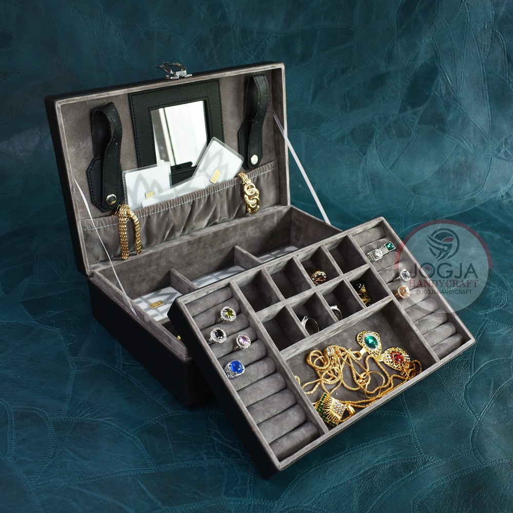 EXCLUSIVE JEWELRY BOXES BLACK GREY | Tempat Perhiasan dan Accesories