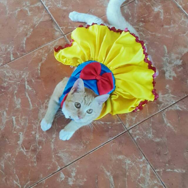 Dress snow white cute banget untuk anjing dan kucing size S M L XL