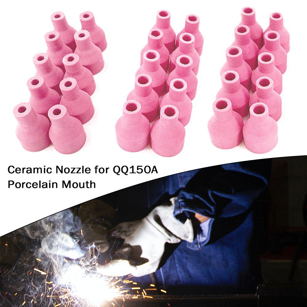 Solighter 20pcs Nozzle Keramik Tukang Las Bagian Alat Pengelasan Aksesori Mulut Porselen