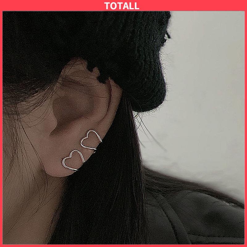 COD 2 Pcs / Klip Telinga Cinta Wanita Kepribadian Kreatif Fashion Aksesoris-Totall