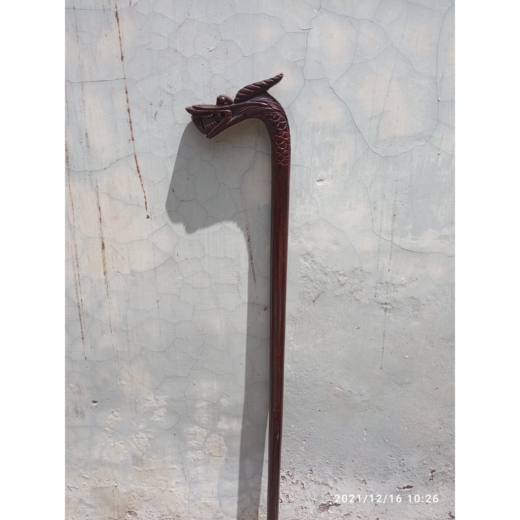 TONGKAT/Tongkat jalan kayu/Tongkat jalan kayu gali asem ukir naga