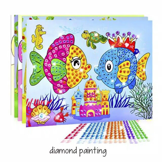 Big Diamond Painting Mainan Anak Stiker Manik Diamond-BELLA SHOP