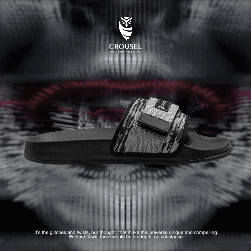 Crousel Sandal slop Casual \ Unisex - Santos Black x Grey-2