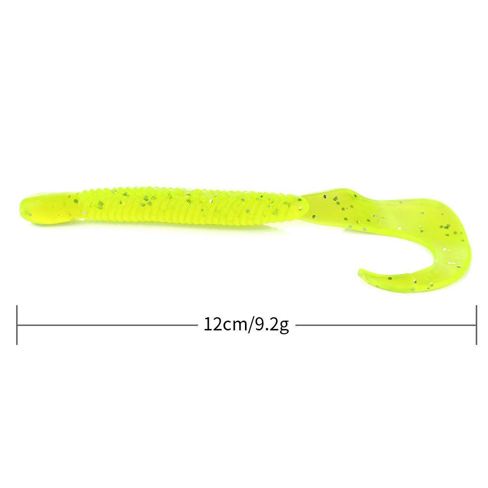 Hengjia 6pcs / Lot Umpan Pancing Softlure Bentuk Cacing 12cm 9.2g Bahan Silikon Dengan Bau Asin