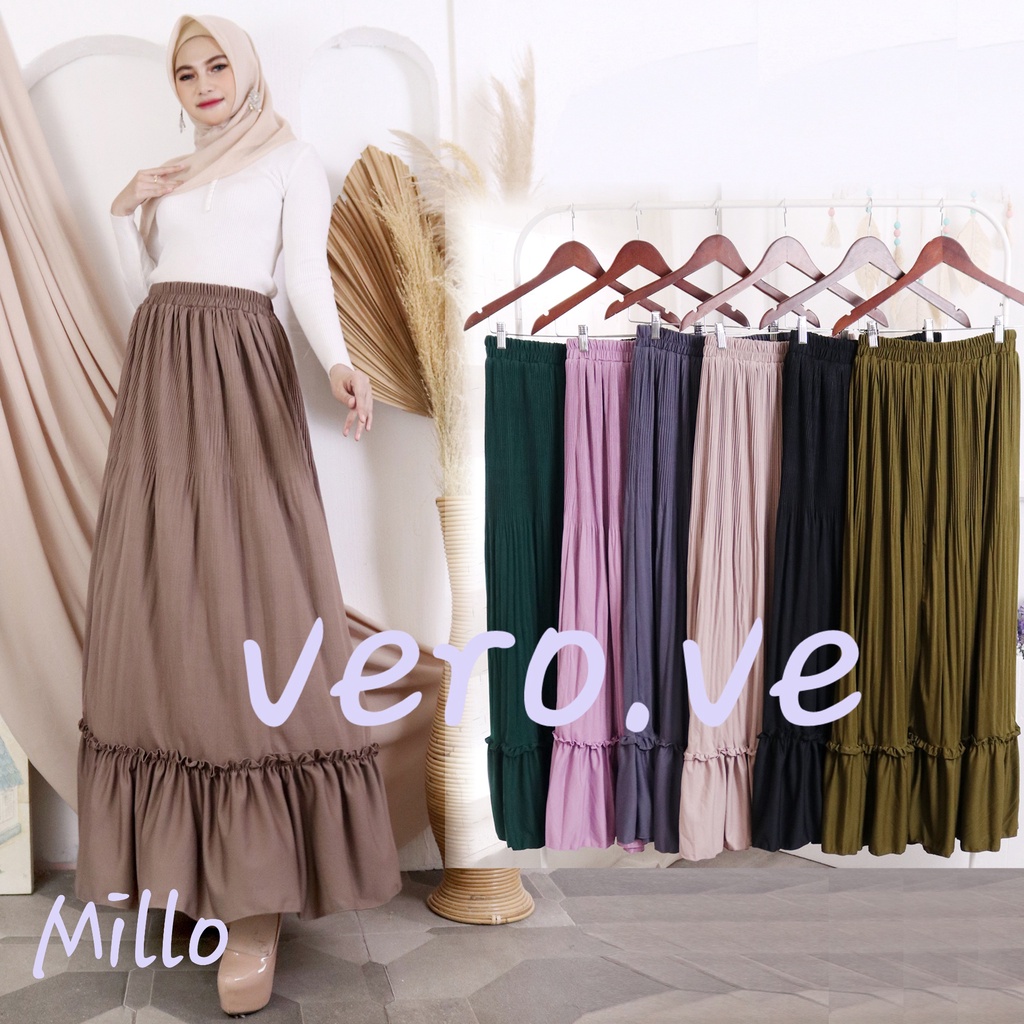 Rok panjang Plisket Lidi Cabang Rok muslim/Mayung/Payung Longgar/jumbo Bawahan Terbaru Termurah Terlaris