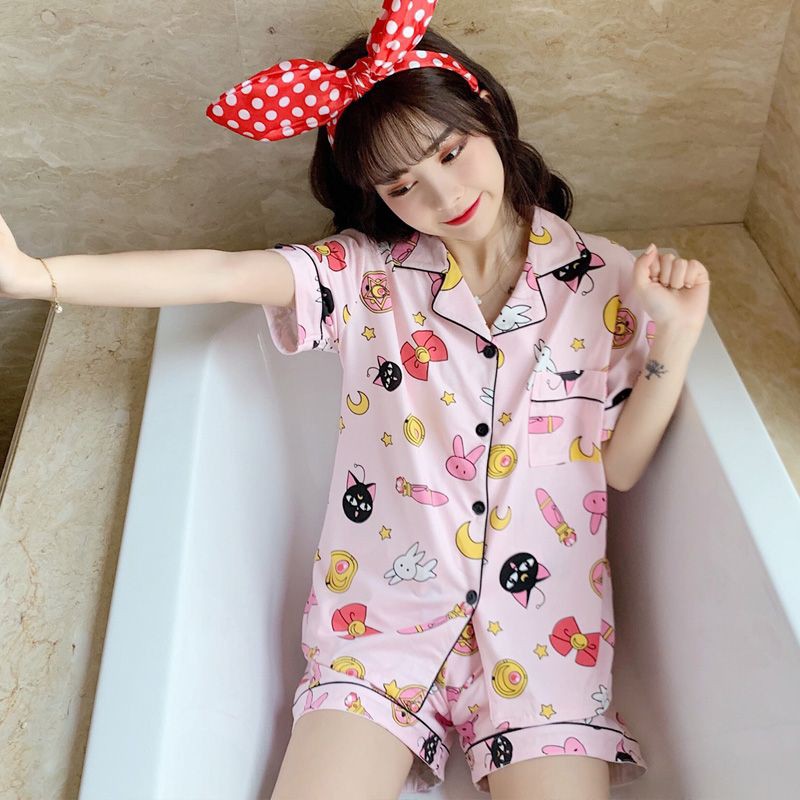 SAILOR MOON COTTON PAJAMA PINK PATTERN