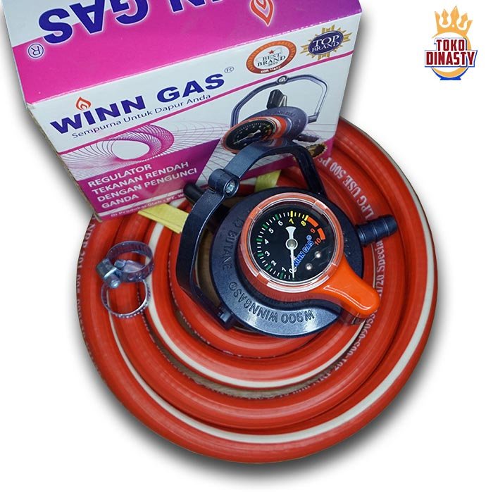 Paket Hemat Best Seller Selang LPG 3 Lapis Inchristo & Regulator Winn Gas W 900