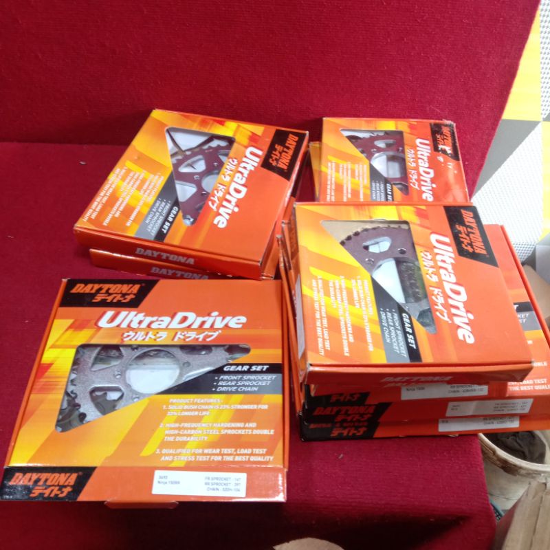 gear gir gigi Kawasaki Ninja RR 150 depan belakang rantai daytona