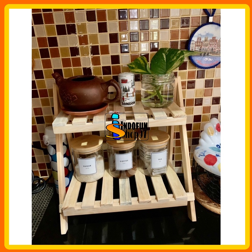 Rak Susun kayu Mini Serbaguna | Rak Meja Rakit Multifungsi