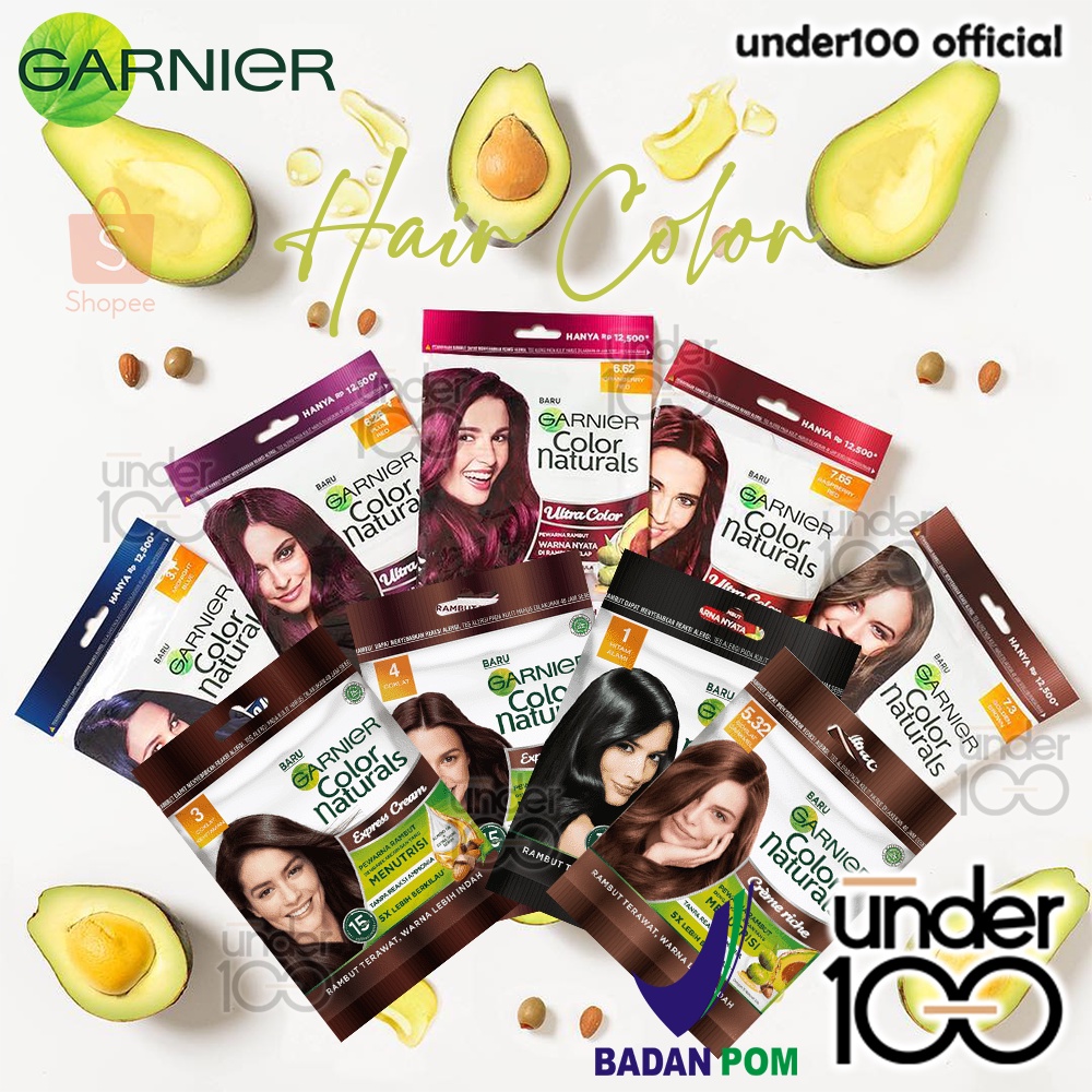 ❤ UNDER100 ❤ Garnier Color Naturals  Pewarna Rambut | Cat Rambut Natural | Hair Color ✔️BPOM 20g | 30g