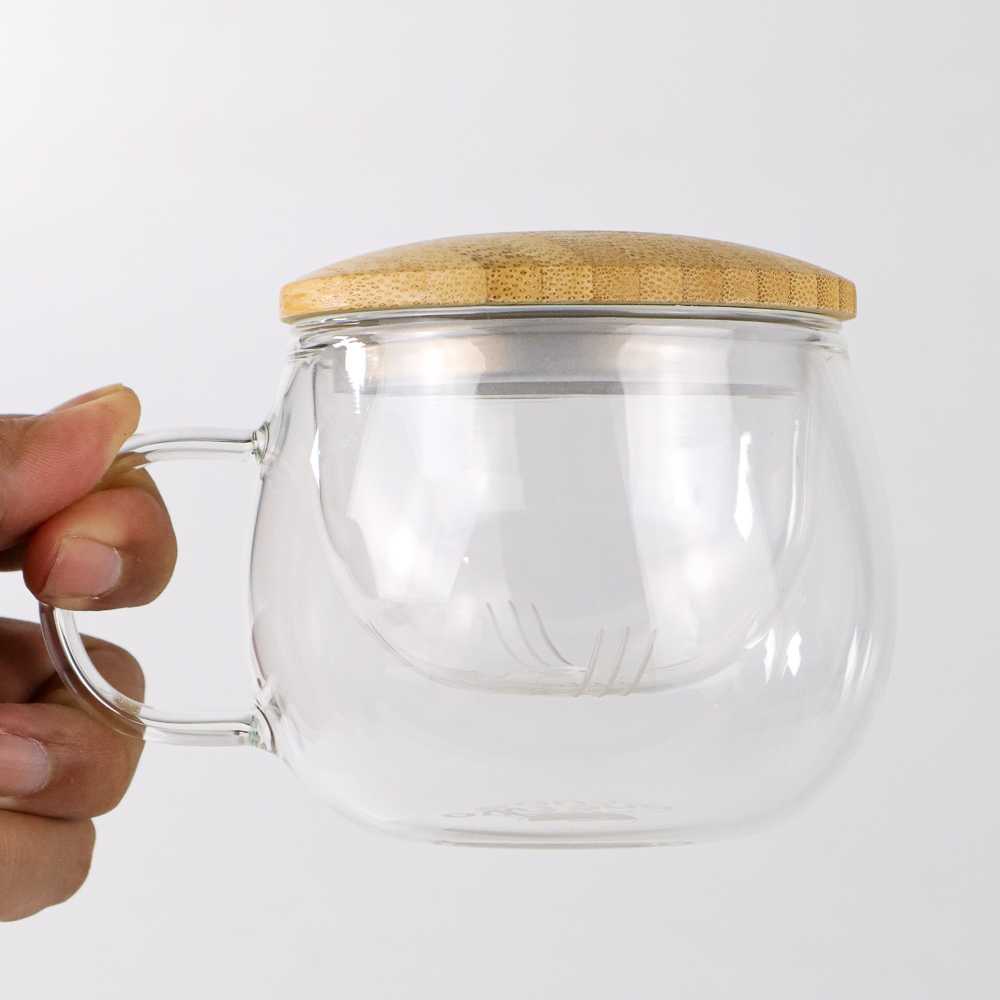 One Two Cups Gelas Cangkir Teh Tea Cup Mug with Infuser Filter - C225