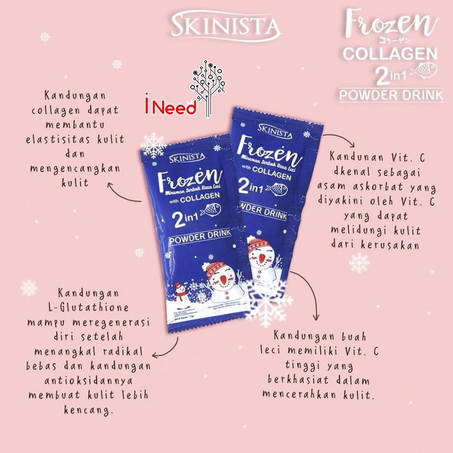 (INEED) SKINISTA FROZEN COLLAGEN 2 IN 1 Powder Drink, Serbuk