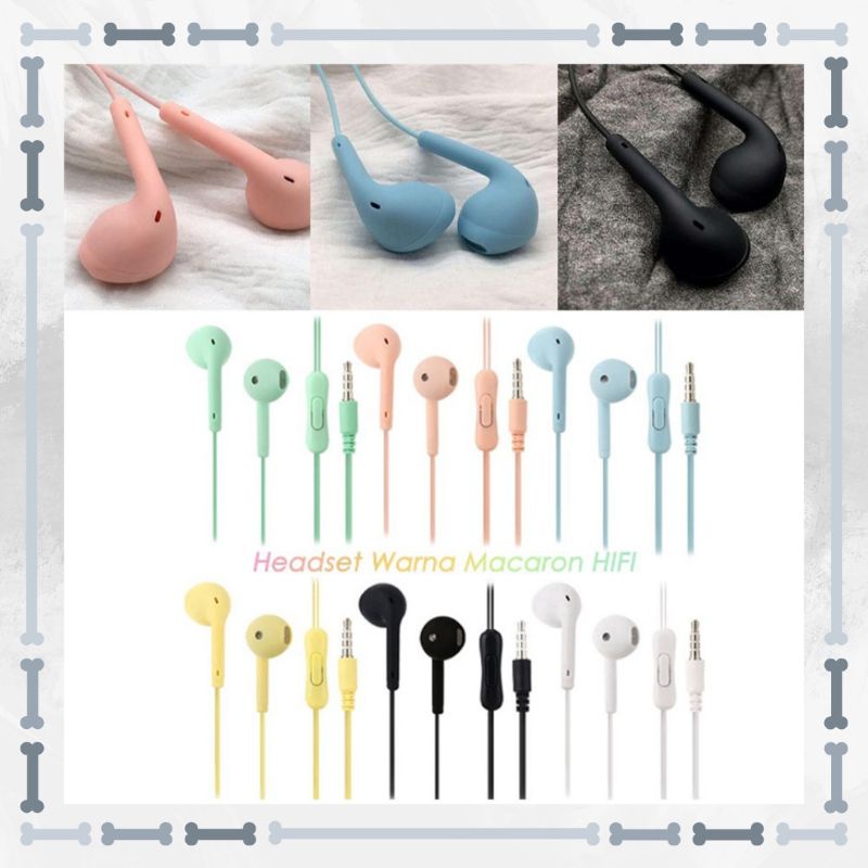 Earphone U19 Handsfree Headset Macaron Extra Bass Color