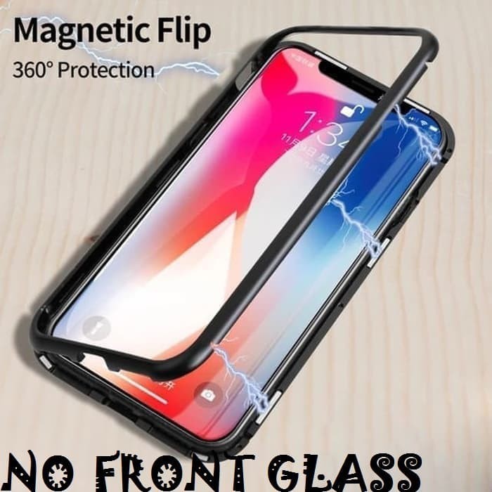 Case Magnetic Premium 2in1 Glass Transparant Oppo A11K New 2020