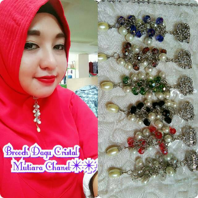 ISI 6PCS BROS DAGU CHANEL CRISTAL MUTIARA ELEGANT