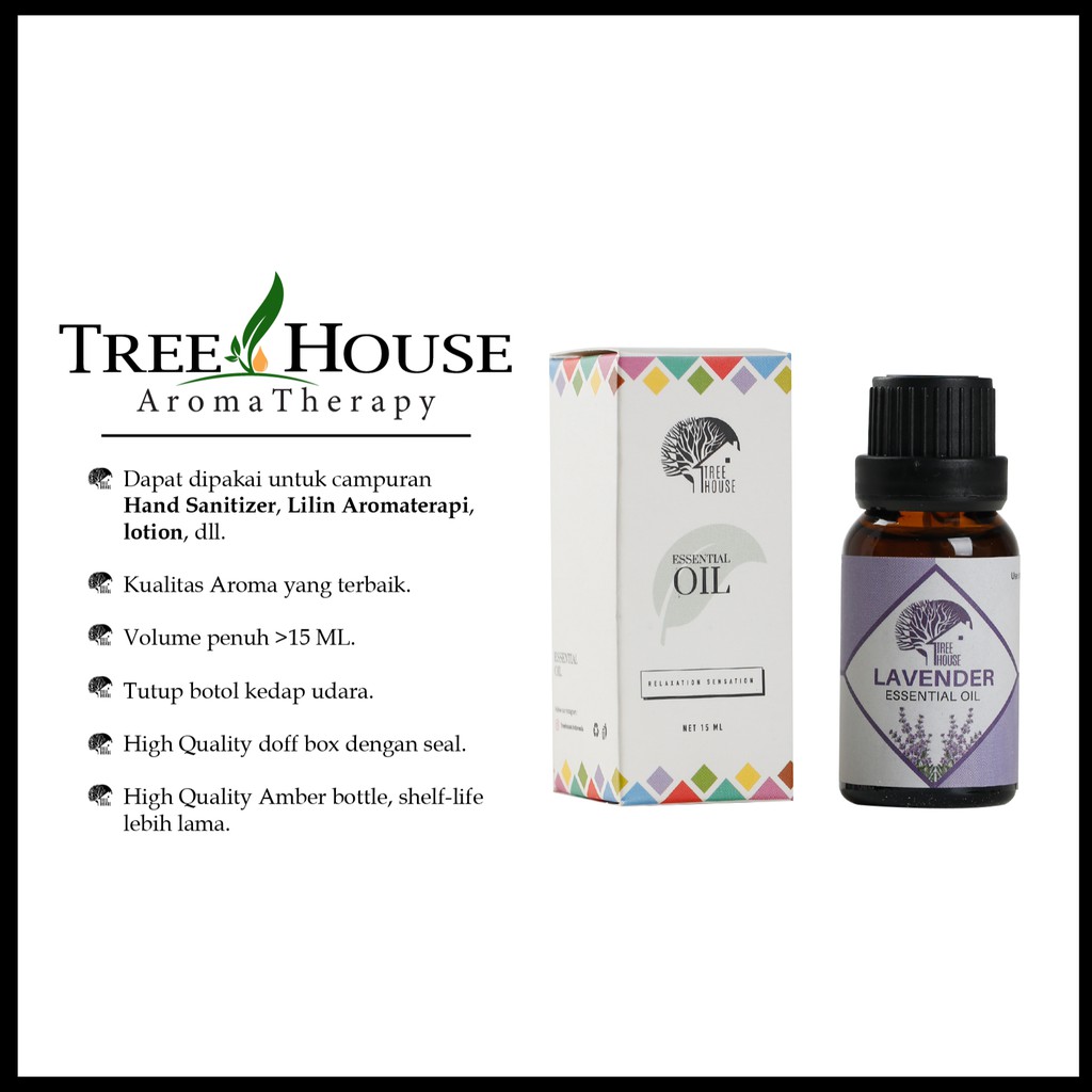 Premium Essential Oil - 15ML by Tree House - Minyak Esensial / Esensial Oil Treehouse Aroma Terapi