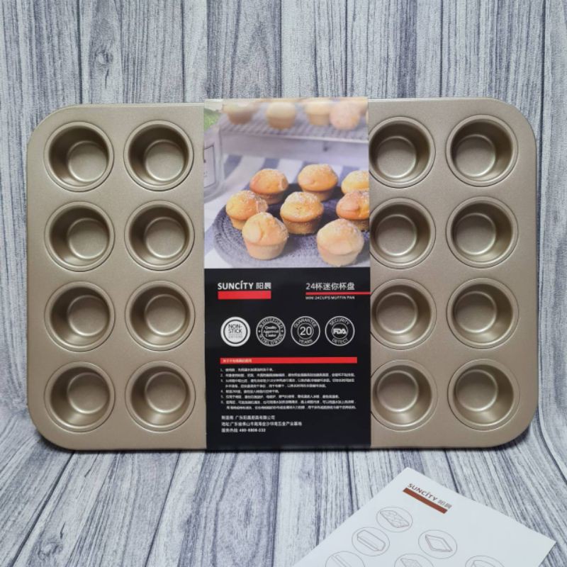 Suncity 24cups mini muffin cake pan / loyang cup cake mini