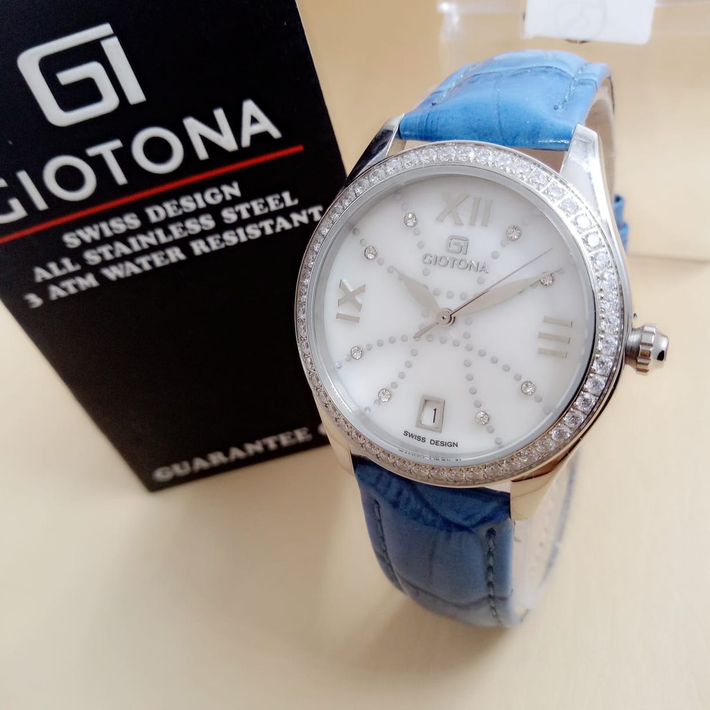 Giotona 7381 - Jam Tangan Kasual Wanita Anti Air - Tali Kulit - Analog Quartz - Original