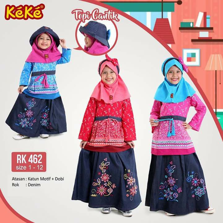 KEKE RK 462 BAJU ANAK KEKE BUSANA MUSLIM ROK DAN ATASAN