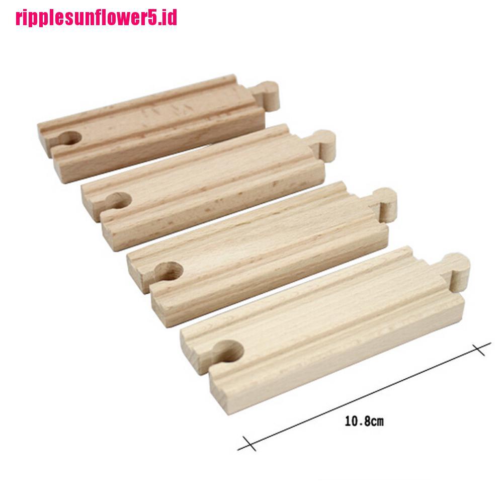 1pc Track Rel Kereta Api Lurus Bahan Kayu Ukuran 10.8cm