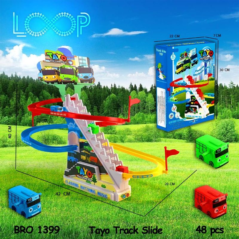 Tayo The Little Bis Mainan Anak Kereta Thomas Train Tangga Slide Seluncur Perosotan Jalur Track LOOP