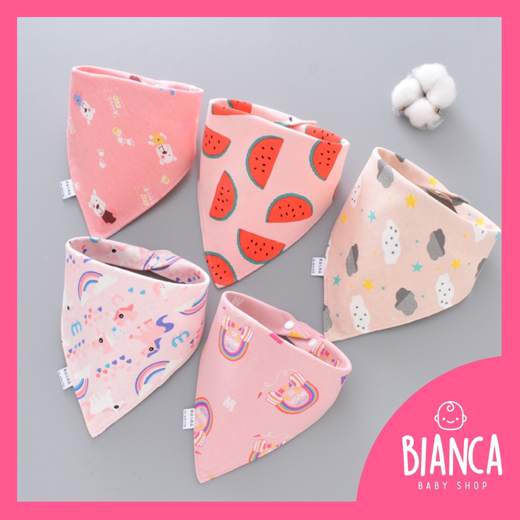 BIANCA - Celemek Anak / Bibs Segitiga Anak 1 set isi 5pc