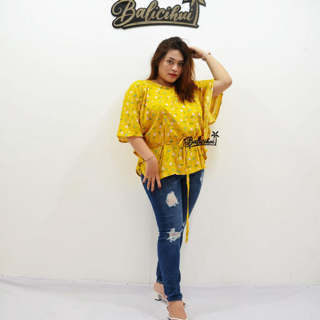 Balicihui Top Kupu Top Cantik Baju Kasual Baju Kerja Atasan Kerja Atasan lengan kupu-kupu