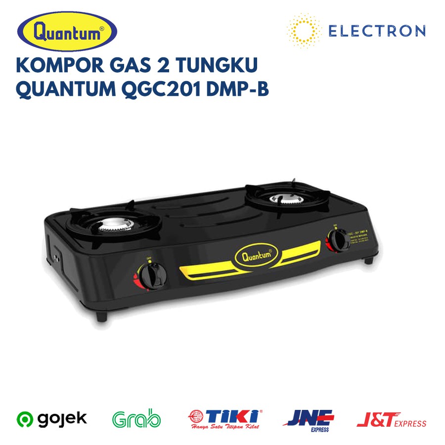 Kompor Gas 2 Tungku Quantum QGC201 DMPB QGC 201 DMP Murah Regulator Burner Stainless