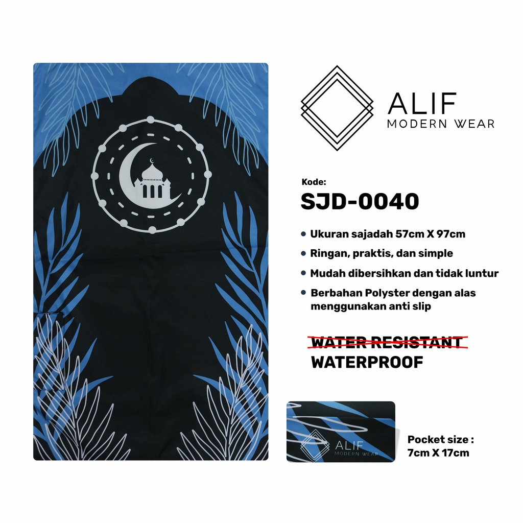 ALIF SAJADAH TRAVEL / SAKU / PORTABLE / WATERPROOF ( ALIF MODERN WEAR SJD-0040 )