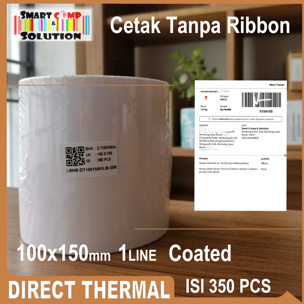 Stiker Label Thermal Resi Alamat Market Place 100x150mm / 100x150 / 10x15 / A6 AWB Unicorn Lite