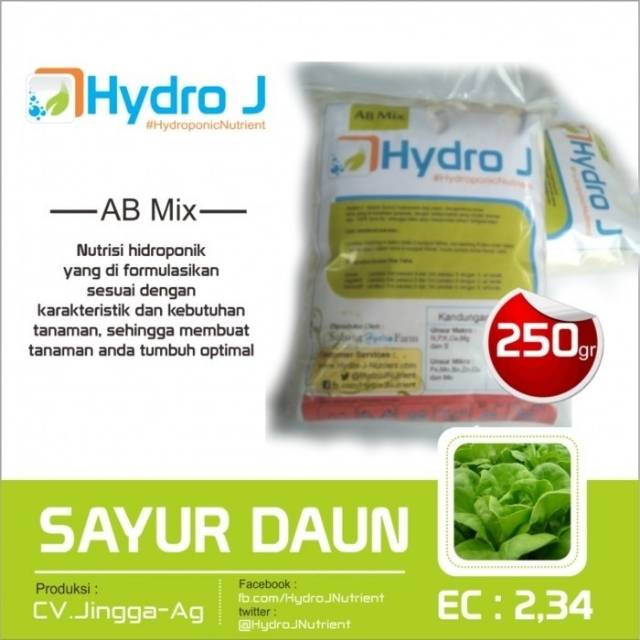 Nutrisi hidroponik AB MIX SAYUR untuk penyubur sayuran