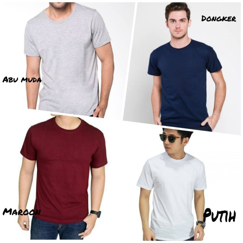 KAOS POLOS LENGAN PENDEK CATTON COMBED 30S