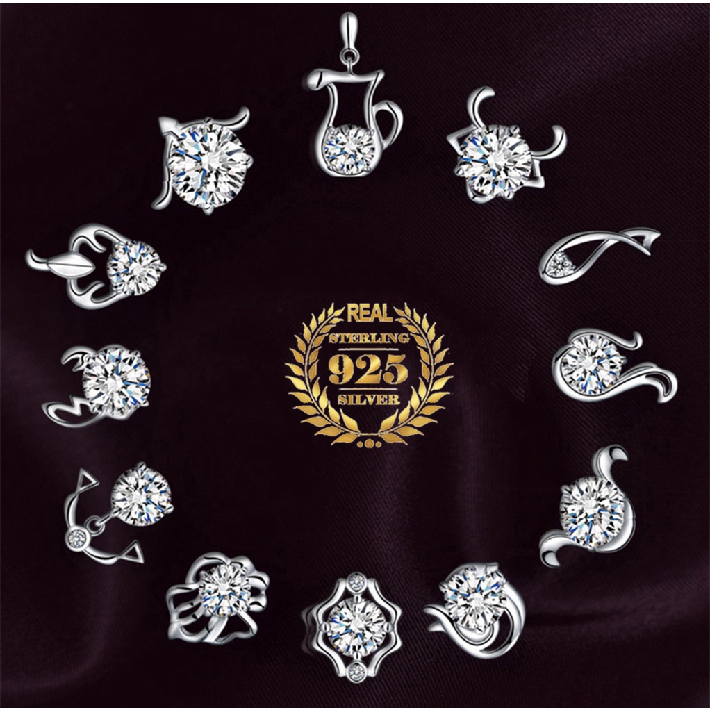 925 Perak Lucu Anting-Anting Anting-Anting Perempuan Ganda Belas Rasi Fashion Retro Ornamen