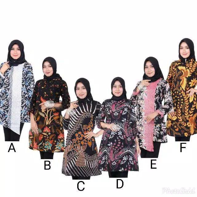 Terlaris Serut Genes Jelita Tunic Navbor Yelbor Whitbor Creambor Tunik Batik Modern Hrb030 D