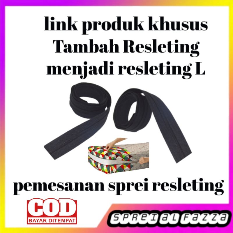 Tambah resleting per 1 meter untuk sprei resleting L