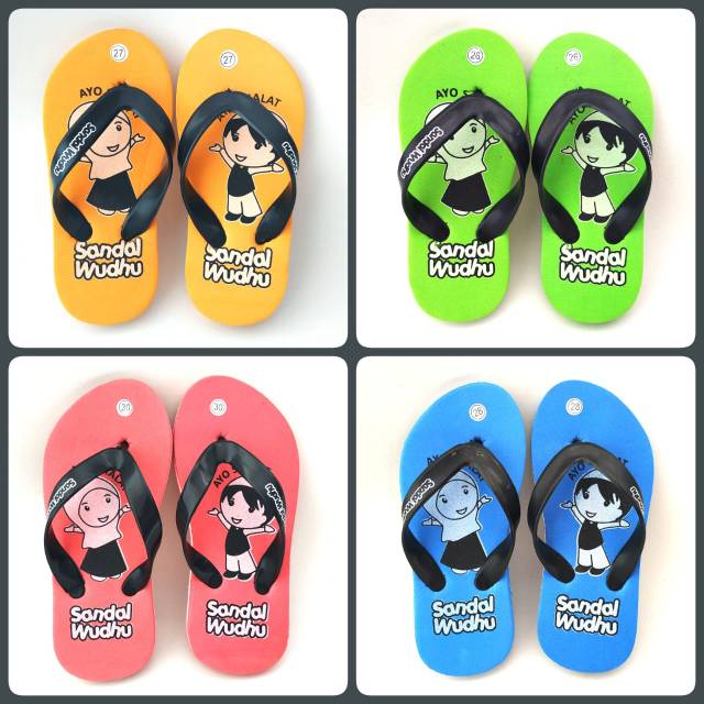 Terlaris sandal wudhu anak TK dan anak SD motif nusa rara isi 10 pasang