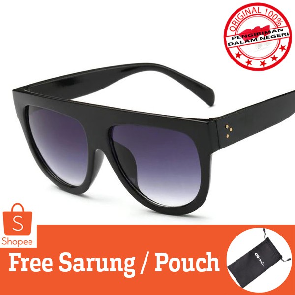 Kacamata Hitam Wanita Jelly Model Fashion Korea Murah Frame Import 6201 Free Pouch