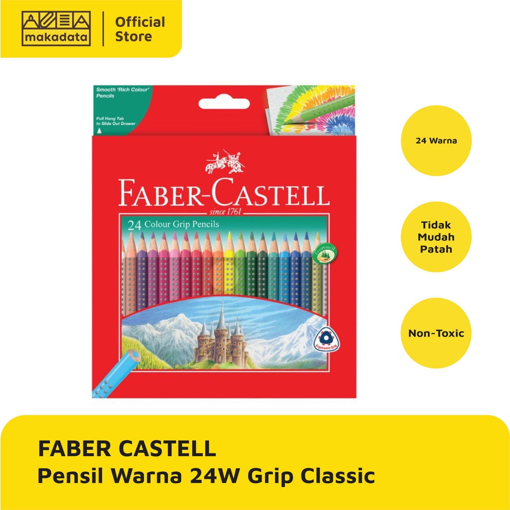 

COLOUR PENCIL / PENSIL WARNA FABER CASTELL 24 WARNA GRIP CLASSIC MURAH