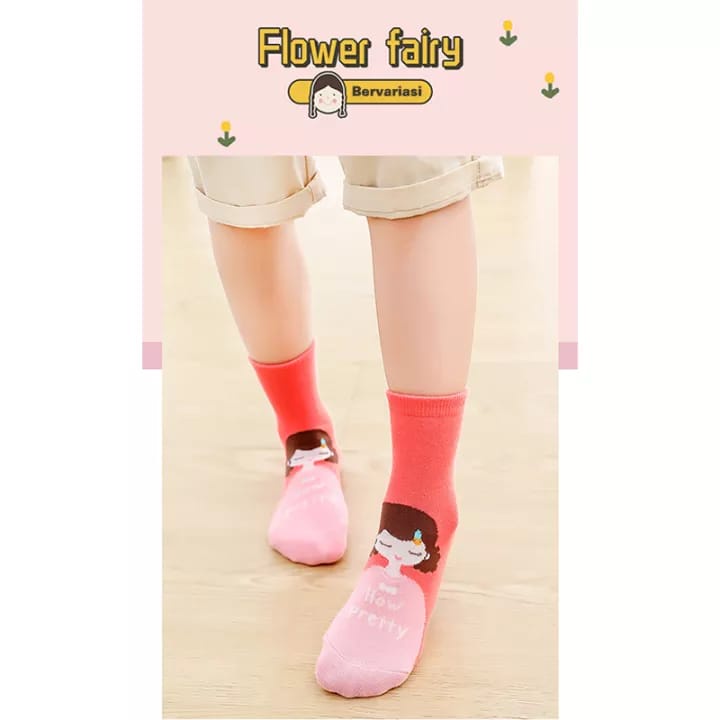 KAOS KAKI ANAK PEREMPUAN KOREA MOTIF KARTUN BARBIE PINK SOCK KIDS SEKOLAH USIA 3-7 TAHUN KK2