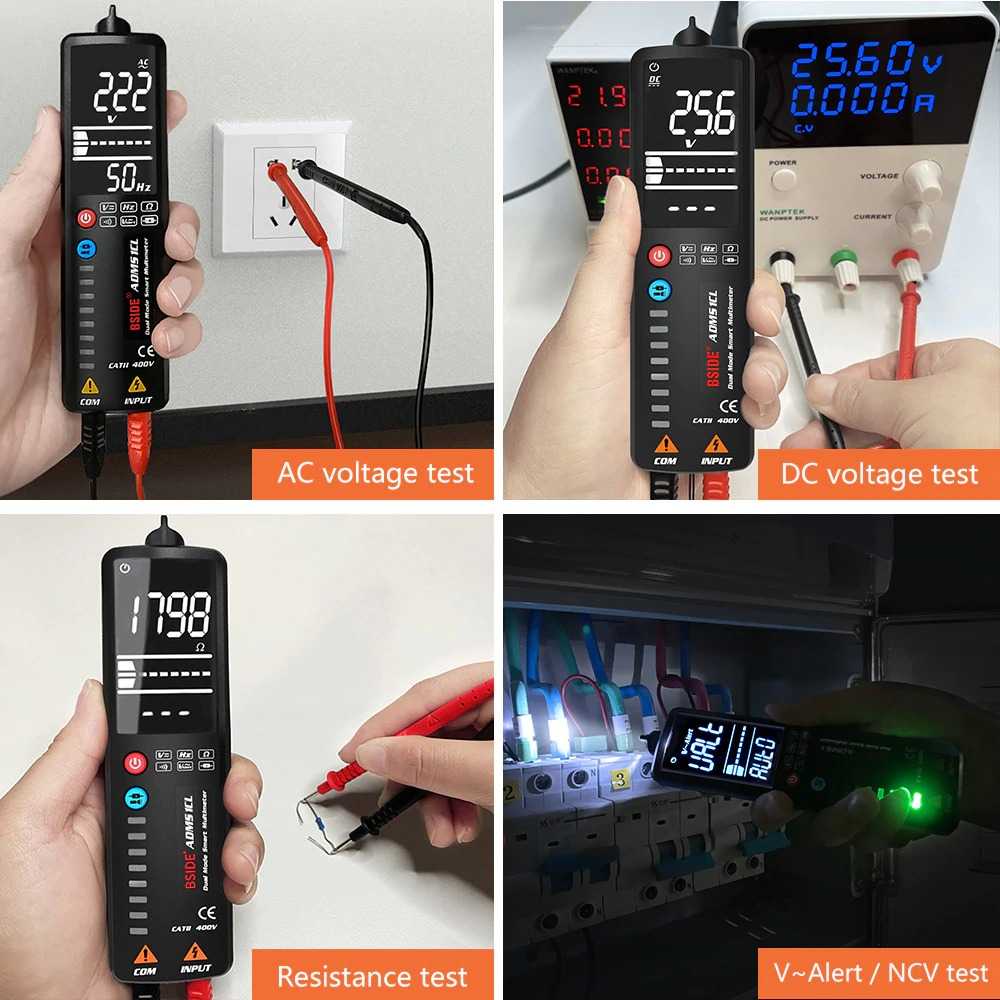 (BISA COD) RVOSTR BSIDE Voltage Indicator Tester Non contact AC 2.4 Inch LCD - ADMS1CL