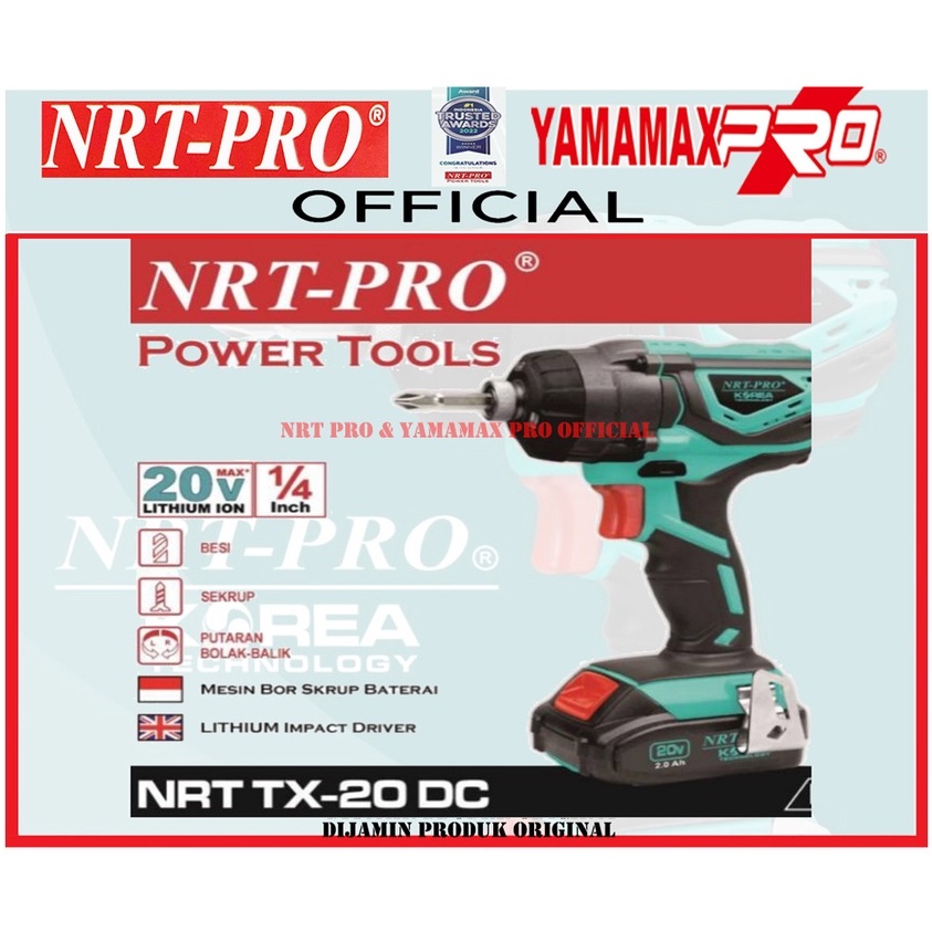 NRT PRO TX 20 DC Cordless Mesin Bor Obeng Baterai NRT PRO TX 20DC 20V Cordless Impact Driver NRT TX2