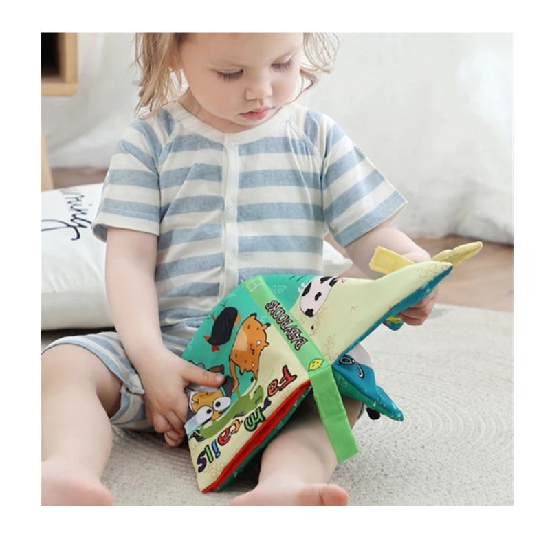Mainan Edukasi Sensory Bayi Buku Ekor Hewan Tail Soft Cloth Book Baby Buku Sensori Colorful Softbook Bantal Animal Gantungan Kado Bayi Newborn Suara Plastik dan Toet Toet