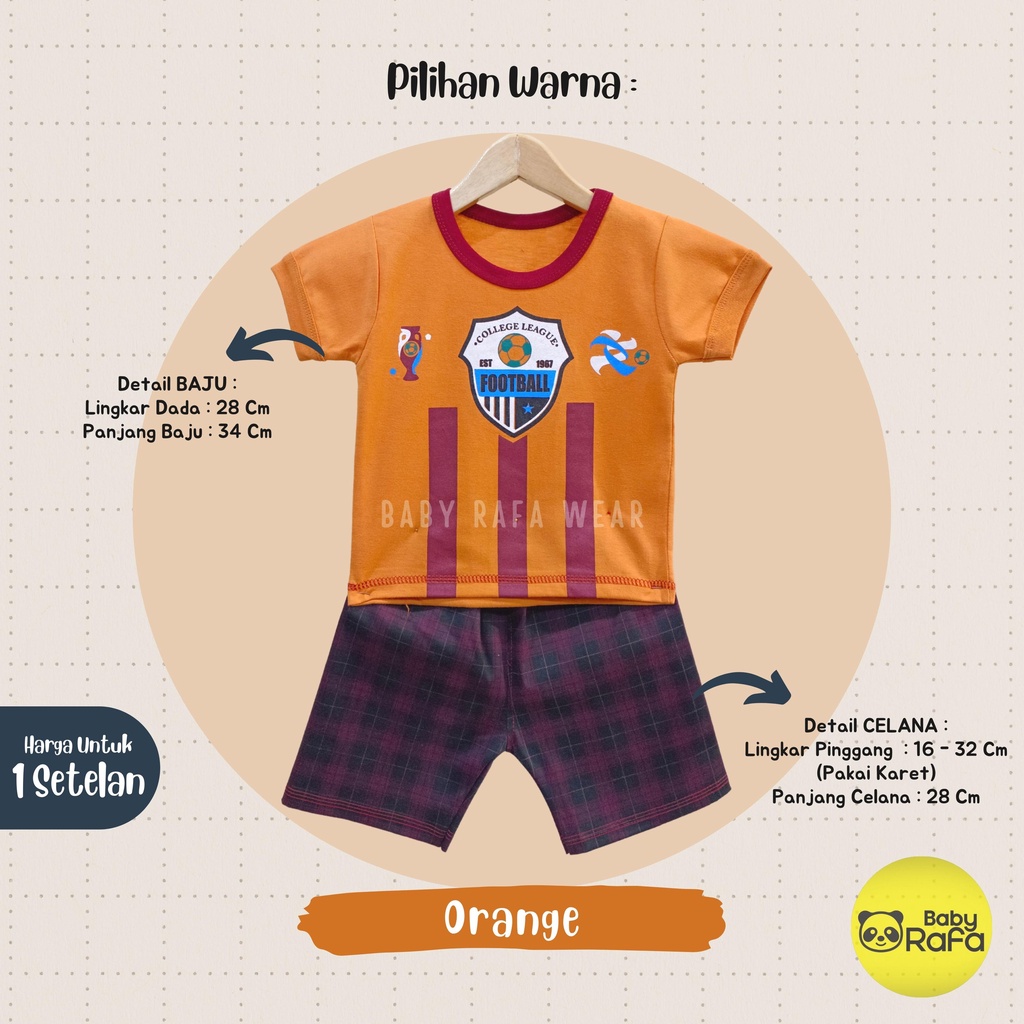 Setelan Pendek Baju Bayi Laki - Laki 3 - 18 Bulan merk DONT STOP motif FOOTBALL