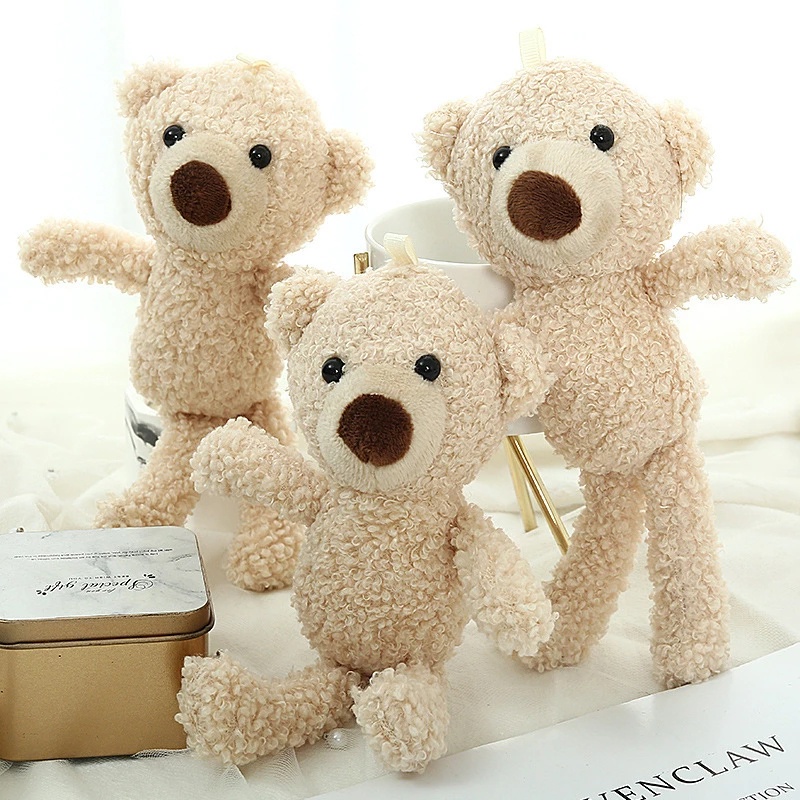 1pc Mainan Boneka Plush Teddy Bear Kaki Panjang Untuk Gantungan Kunci / Hadiah Anak