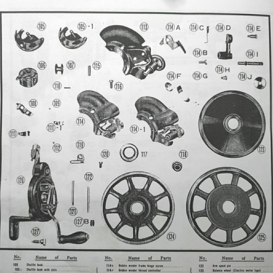 P/N 126 + 127 Engkol Mesin Jahit Butterfly